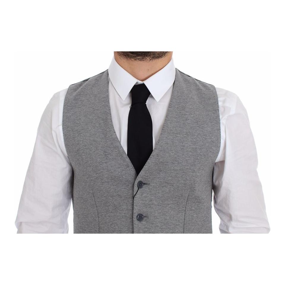 Dolce & Gabbana Gray Cotton Stretch Dress Vest Blazer 1728,67345645728,7% elastane,Clothing,Dolce & Gabbana,Gray,IT44 | XS,Material: 93% Cotton,Men,Men - Clothing,New with tags,Suits & Blazers - Clothing,Vests - Men - Clothing,Waistcoats - Suits & Blazers