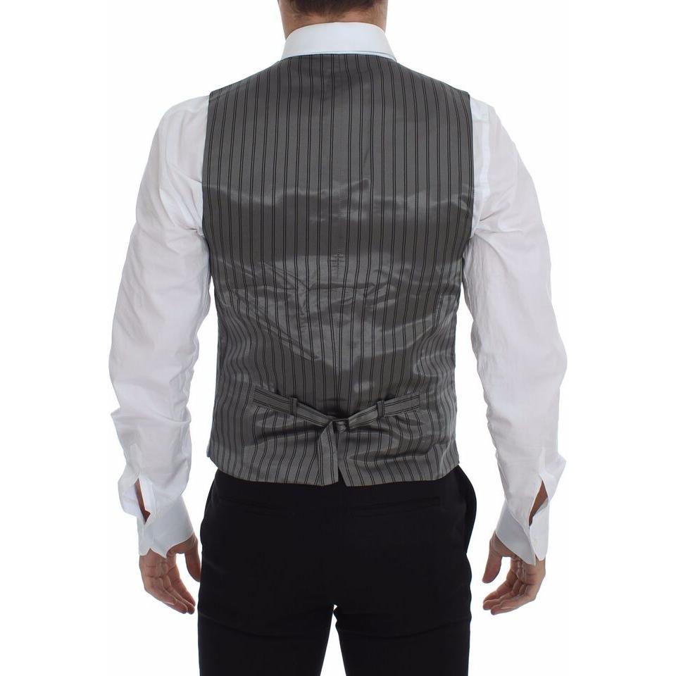 Dolce & Gabbana Gray Cotton Stretch Dress Vest Blazer 1728,67345645728,7% elastane,Clothing,Dolce & Gabbana,Gray,IT44 | XS,Material: 93% Cotton,Men,Men - Clothing,New with tags,Suits & Blazers - Clothing,Vests - Men - Clothing,Waistcoats - Suits & Blazers