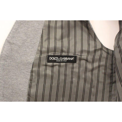 Dolce & Gabbana Gray Cotton Stretch Dress Vest Blazer 1728,67345645728,7% elastane,Clothing,Dolce & Gabbana,Gray,IT44 | XS,Material: 93% Cotton,Men,Men - Clothing,New with tags,Suits & Blazers - Clothing,Vests - Men - Clothing,Waistcoats - Suits & Blazers