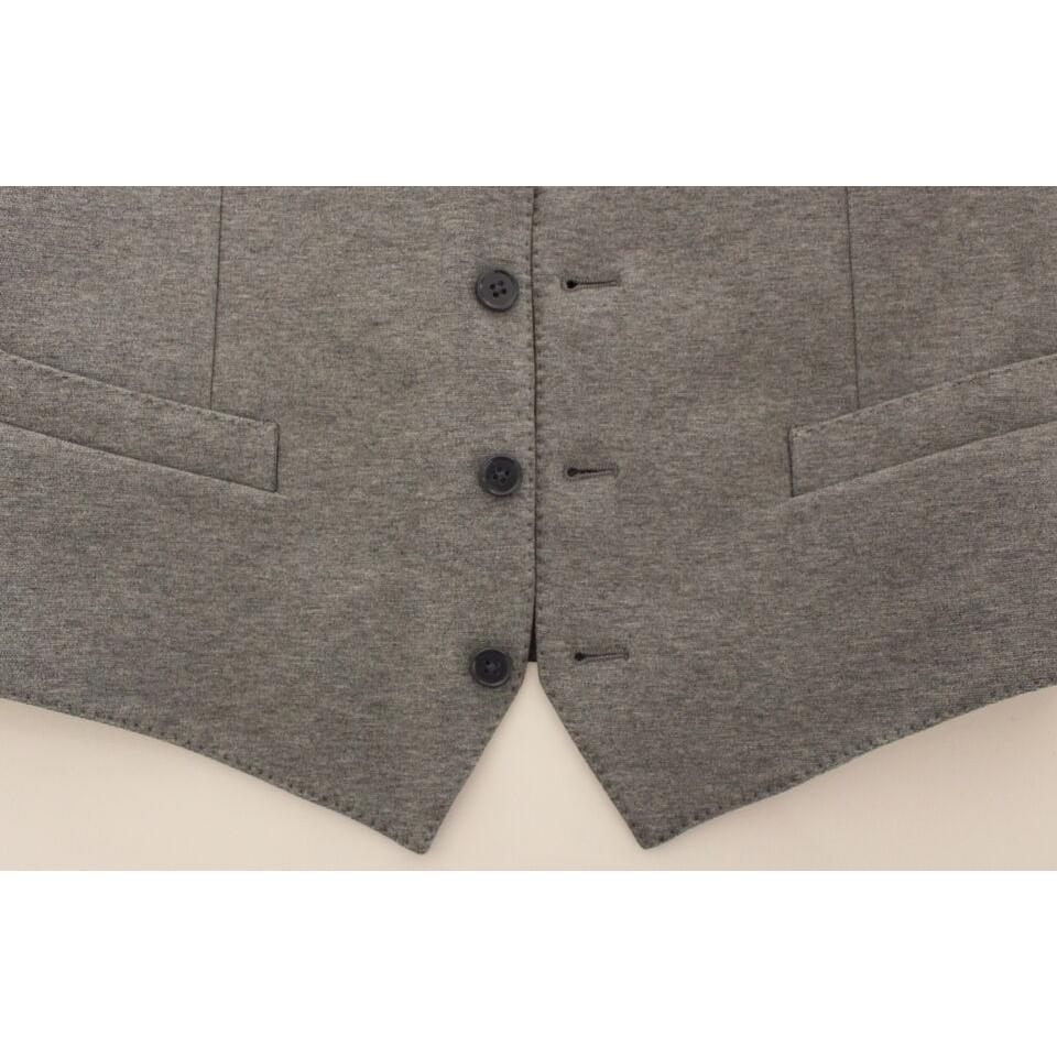 Dolce & Gabbana Gray Cotton Stretch Dress Vest Blazer 1728,67345645728,7% elastane,Clothing,Dolce & Gabbana,Gray,IT44 | XS,Material: 93% Cotton,Men,Men - Clothing,New with tags,Suits & Blazers - Clothing,Vests - Men - Clothing,Waistcoats - Suits & Blazers