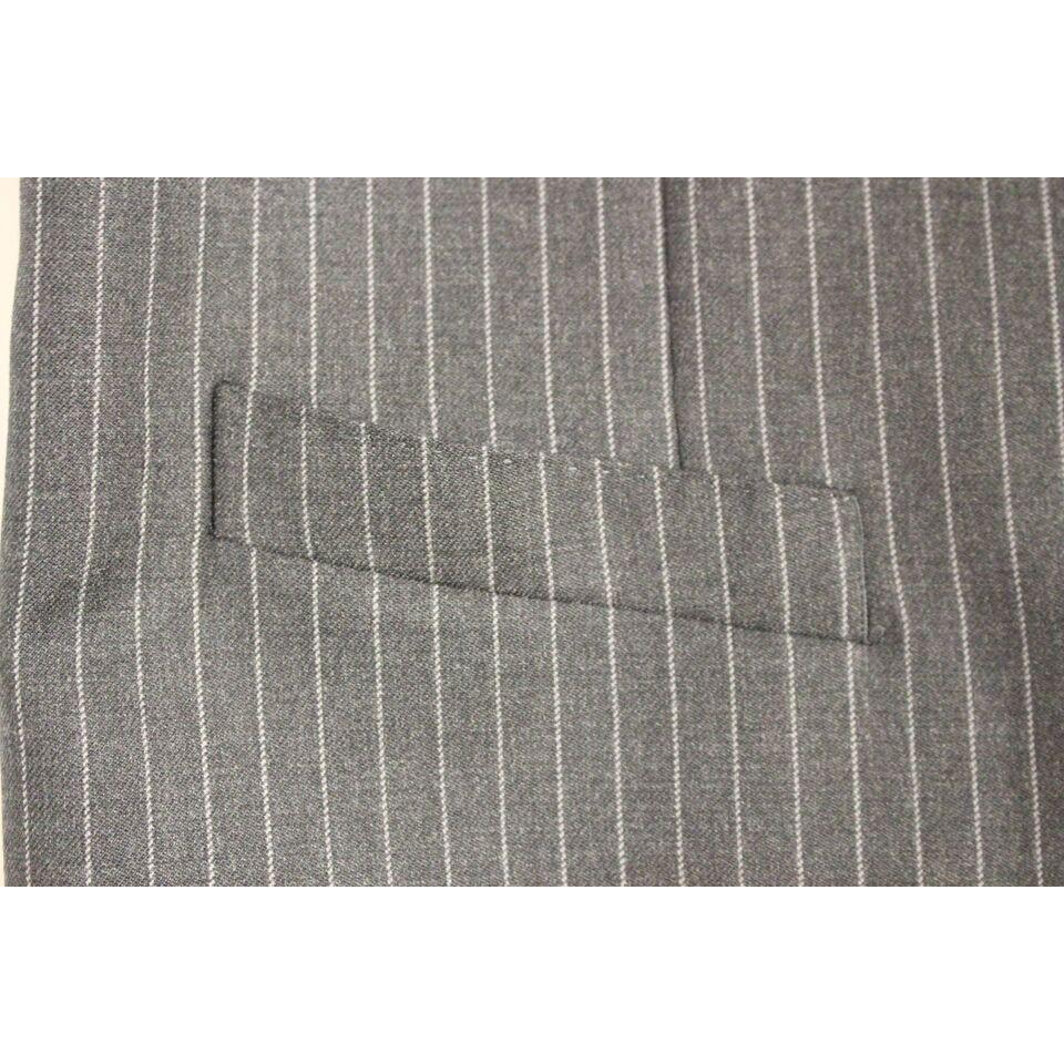 Dolce & Gabbana Elegant Gray Striped Wool Dress Vest Dolce & Gabbana