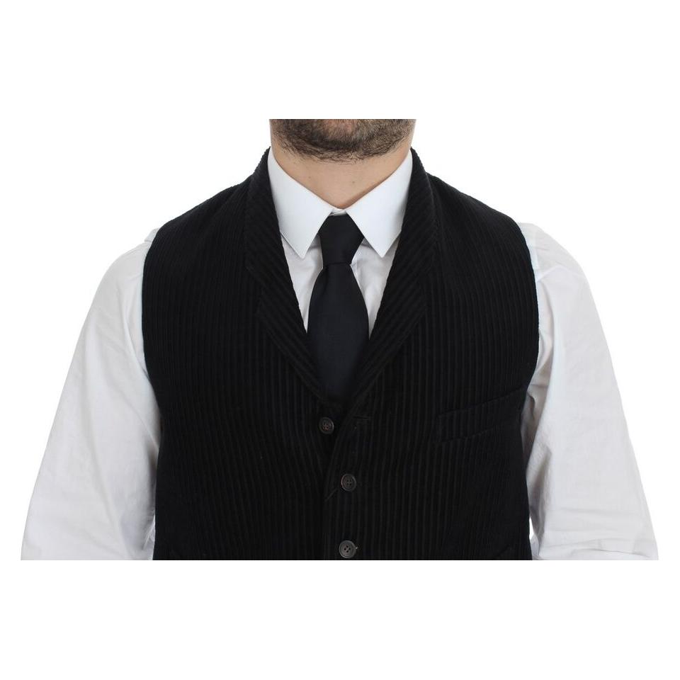 Dolce & Gabbana Elegant Black Manchester Dress Vest Dolce & Gabbana