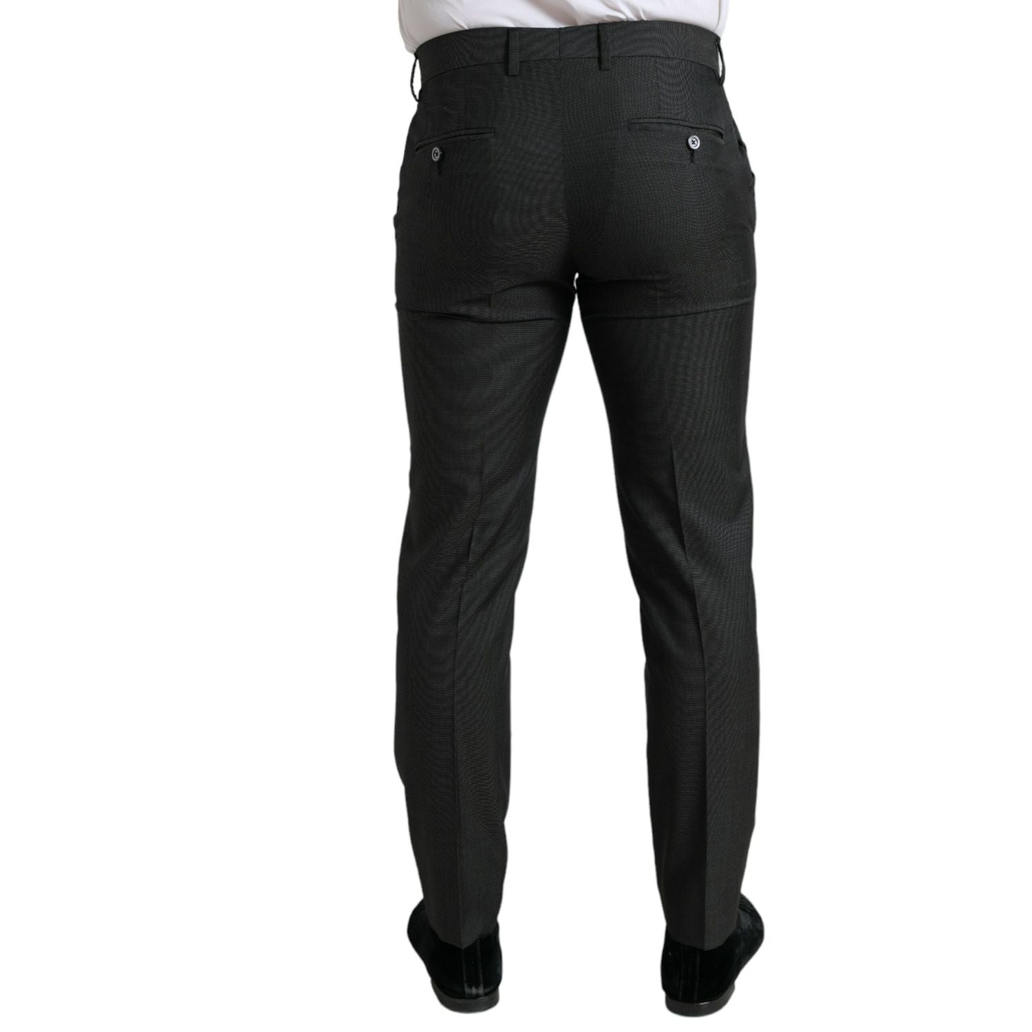 Dolce & Gabbana Dark Gray Stretch Slim Formal Pants