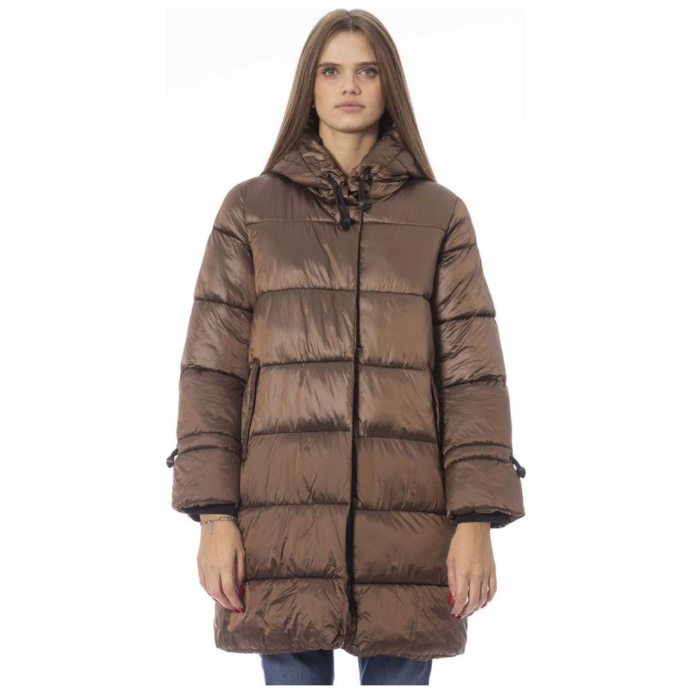 Baldinini Trend Brown Nylon Women Jacket Baldinini Trend