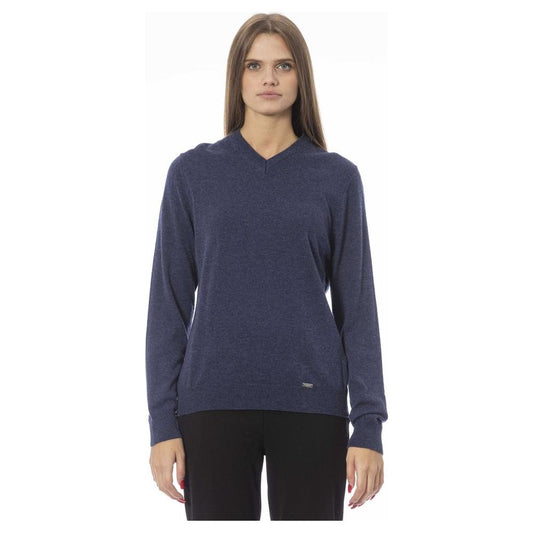 Baldinini Trend Blue Wool Women Sweater Baldinini Trend