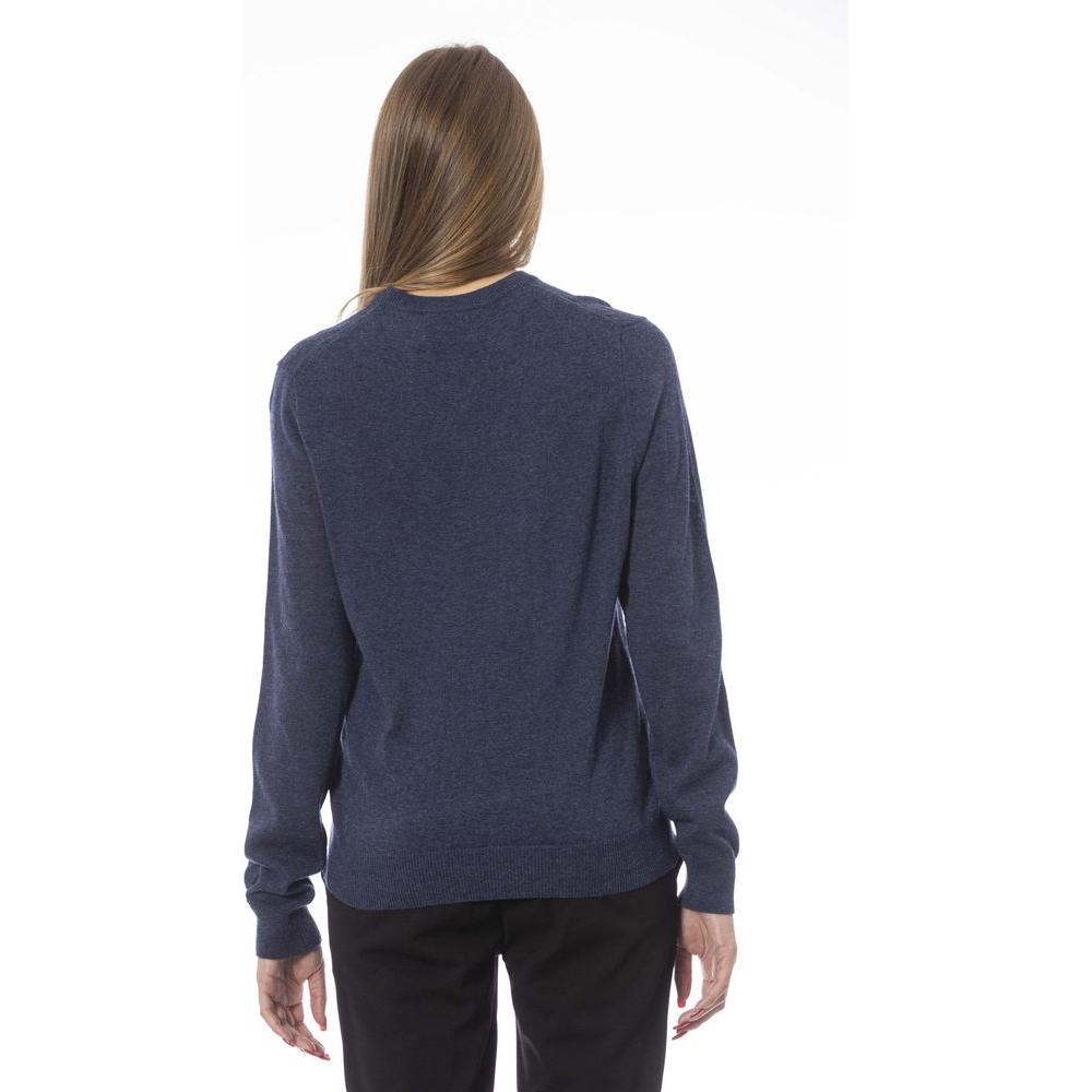 Baldinini Trend Blue Wool Women Sweater Baldinini Trend