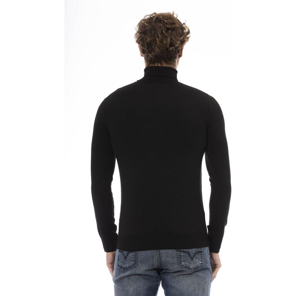 Baldinini Trend Black Wool Men Sweater Baldinini Trend