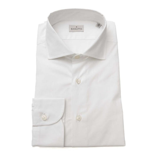Bagutta White Cotton Men's Shirt 1728,67345744032,Bagutta,Clothing,Dress Shirts - Shirts - Clothing,Men,Men - Clothing,New with tags,Shirts - Clothing,Shirts - Men - Clothing,White,XL,XXL