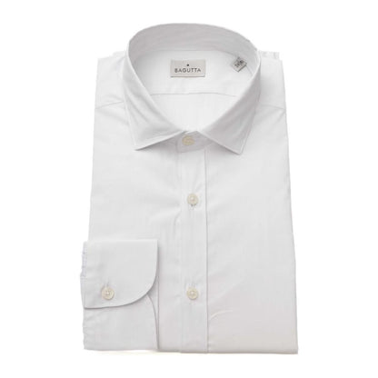 Bagutta White Cotton Men's Shirt Slim Fit With French Collar 1728,67345744032,Bagutta,Clothing,Dress Shirts - Shirts - Clothing,Men,Men - Clothing,New with tags,Shirts - Clothing,Shirts - Men - Clothing,White,XXL