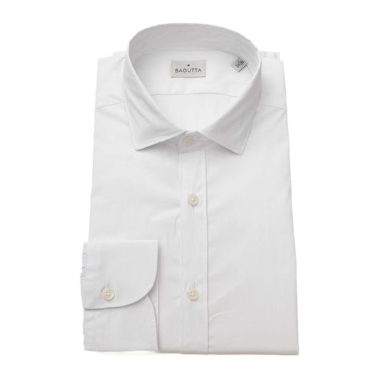 Bagutta White Cotton Men's Shirt Slim Fit With French Collar 1728,67345744032,Bagutta,Clothing,Dress Shirts - Shirts - Clothing,Men,Men - Clothing,New with tags,Shirts - Clothing,Shirts - Men - Clothing,White,XXL