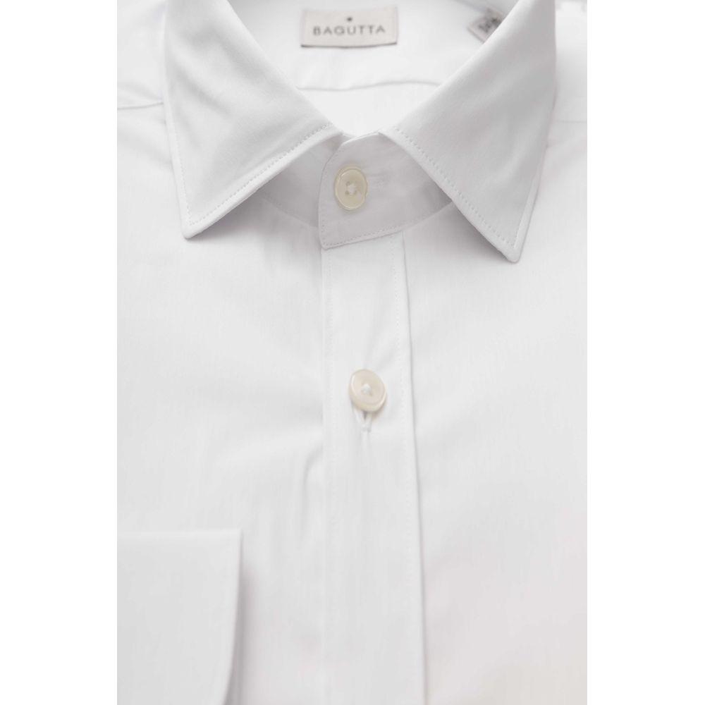 Bagutta White Cotton Men's Shirt Slim Fit With French Collar 1728,67345744032,Bagutta,Clothing,Dress Shirts - Shirts - Clothing,Men,Men - Clothing,New with tags,Shirts - Clothing,Shirts - Men - Clothing,White,XXL