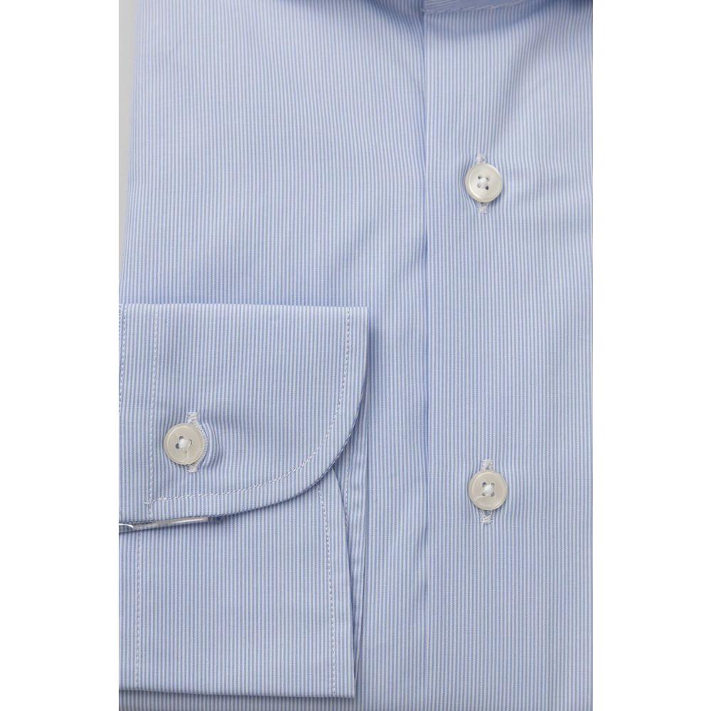 Bagutta Light Blue Cotton Men Shirt Bagutta