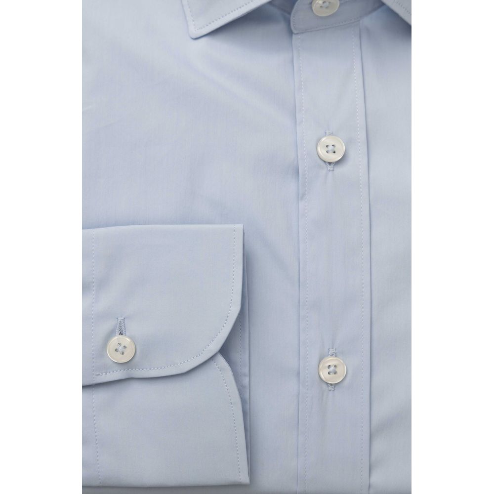 Bagutta Light Blue Cotton Men Shirt 1728,67345744032,Bagutta,Clothing,Dress Shirts - Shirts - Clothing,Light Blue,Men,Men - Clothing,New with tags,Shirts - Clothing,Shirts - Men - Clothing,XL,XXL