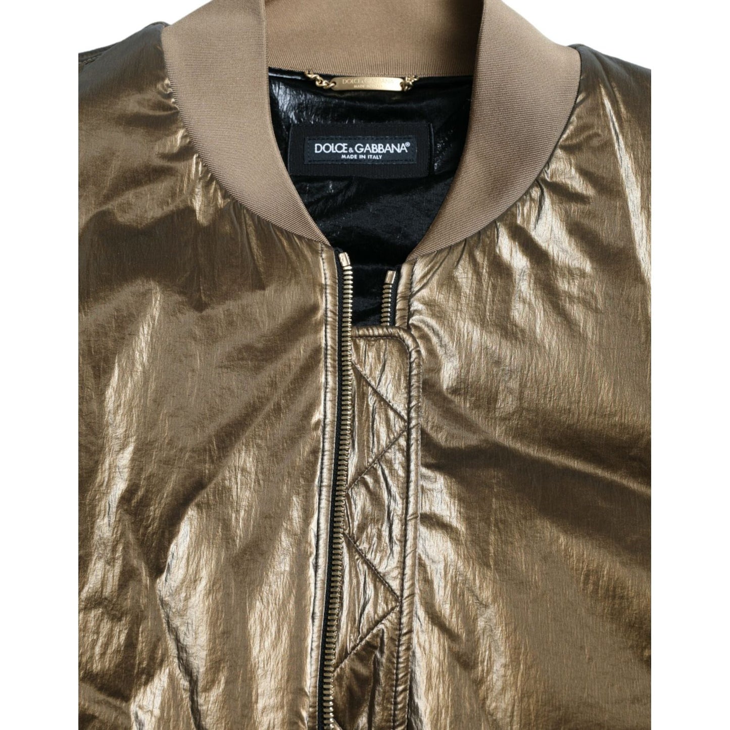 Dolce & Gabbana Elegant Bronze Bomber Jacket Dolce & Gabbana