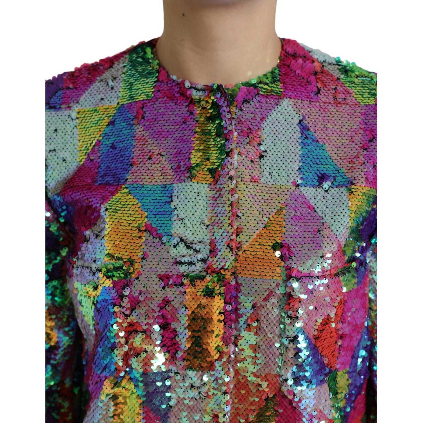 Dolce & Gabbana Multicolor Sequined Long Jacket Dolce & Gabbana