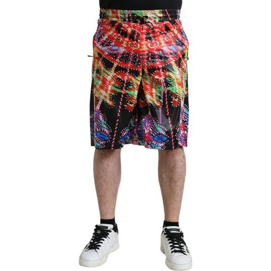Dolce & Gabbana Multicolor Luminarie Print Men Bermuda Shorts 1728,67345645728,Bermuda - Shorts - Clothing,Clothing,Dolce & Gabbana,IT44 | XS,IT46 | S,IT52 | XL,Material: 100% Polyester,Men,Men - Clothing,Multicolor,New with tags,Shorts - Clothing,Shorts
