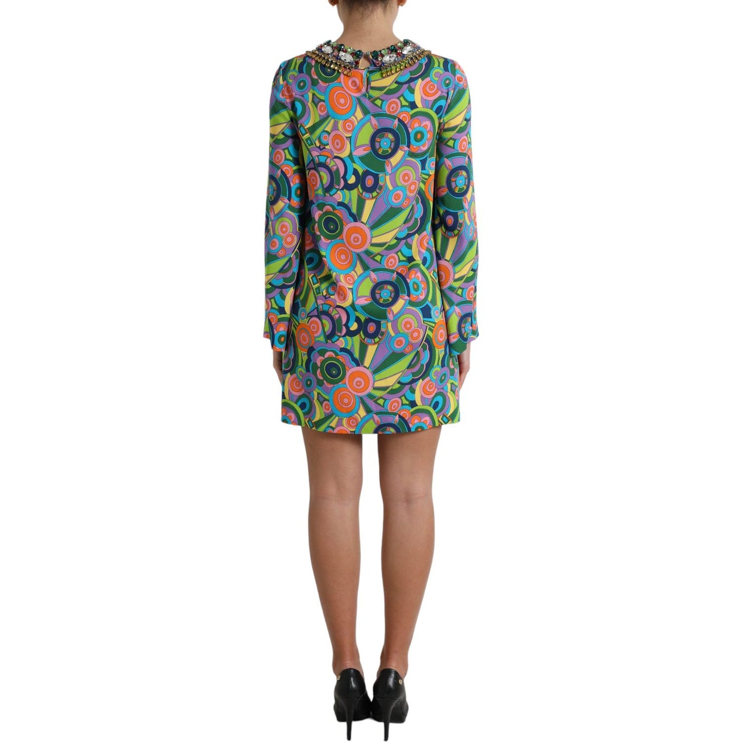 Dolce & Gabbana Multicolor Geometric Silk Mini Dress Dolce & Gabbana