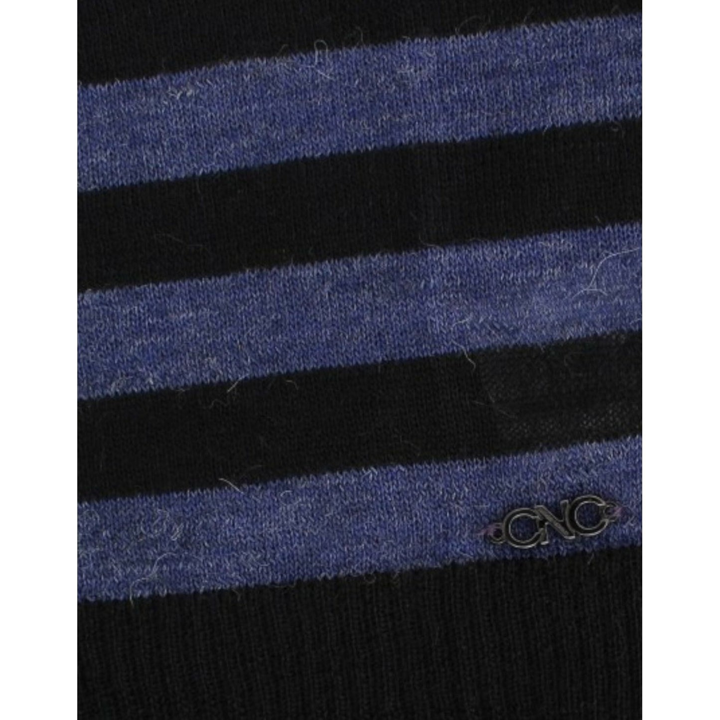 Costume National Black striped V-neck sweater