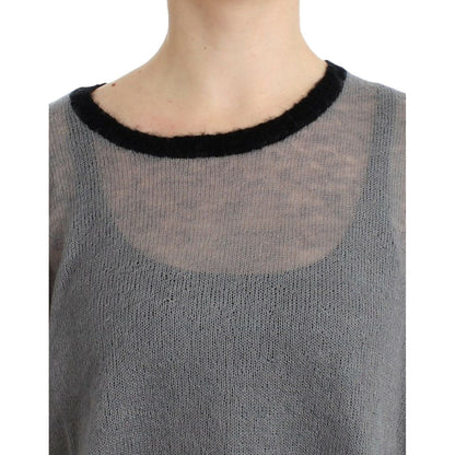 Costume National Gray embellished asymmetric sweater