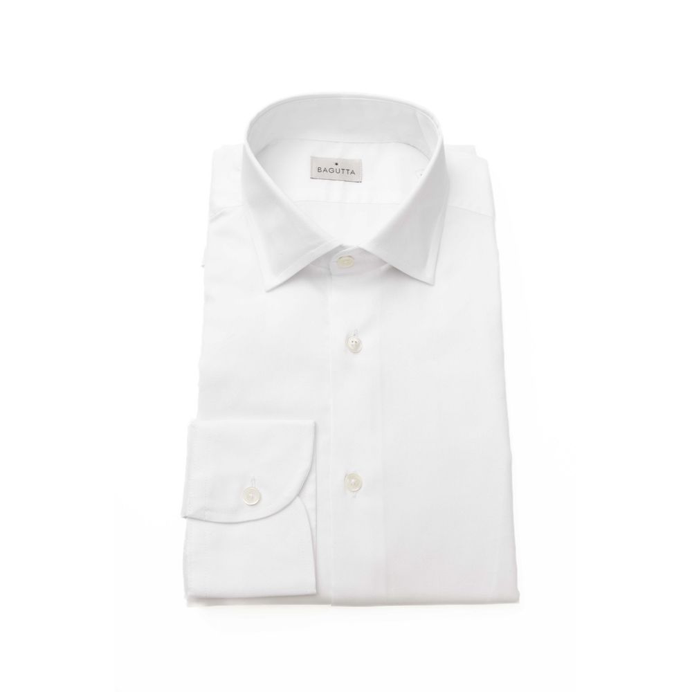 Bagutta White Cotton Men's Shirt 1728,67345744032,Bagutta,Clothing,Dress Shirts - Shirts - Clothing,IT44 | XS,L,M,Men,Men - Clothing,New with tags,S,Shirts - Clothing,Shirts - Men - Clothing,White,XL,XXL