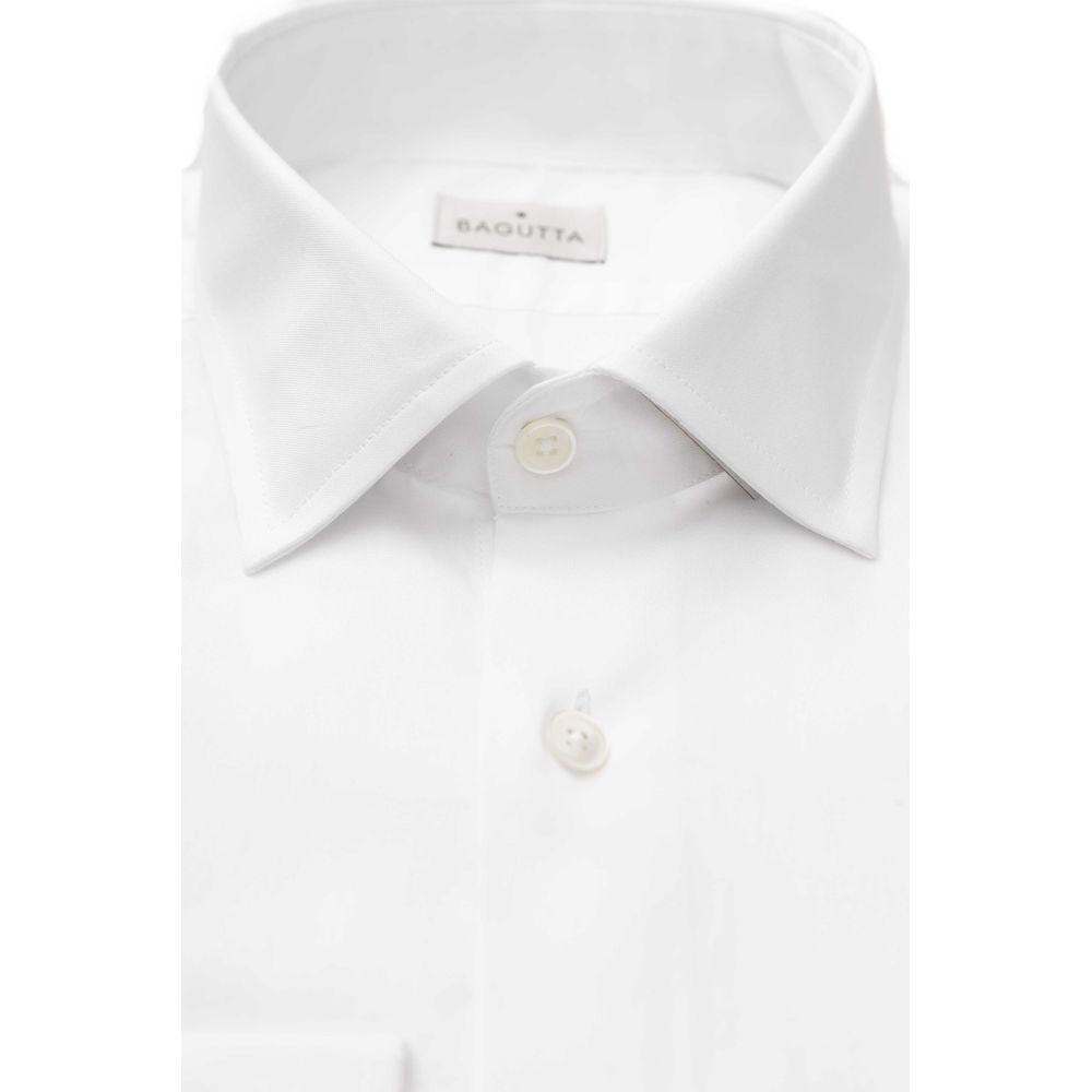 Bagutta White Cotton Men's Shirt 1728,67345744032,Bagutta,Clothing,Dress Shirts - Shirts - Clothing,IT44 | XS,L,M,Men,Men - Clothing,New with tags,S,Shirts - Clothing,Shirts - Men - Clothing,White,XL,XXL