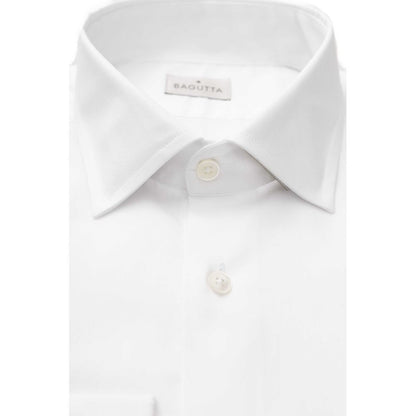 Bagutta White Cotton Men's Shirt 1728,67345744032,Bagutta,Clothing,Dress Shirts - Shirts - Clothing,IT44 | XS,L,M,Men,Men - Clothing,New with tags,S,Shirts - Clothing,Shirts - Men - Clothing,White,XL,XXL