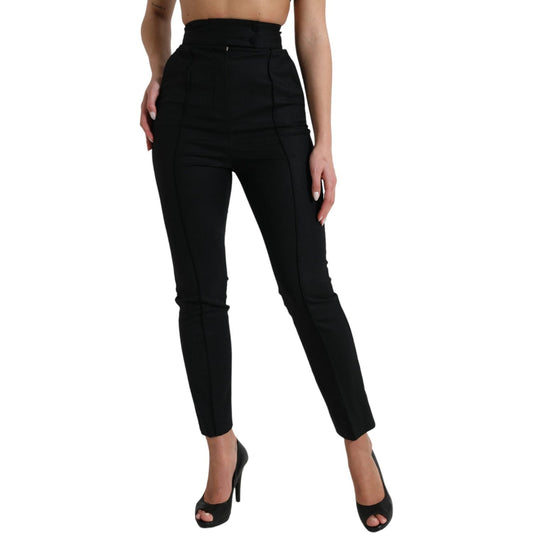 Dolce & Gabbana Elegant High Waist Tapered Wool Pants Dolce & Gabbana