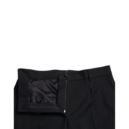 Dolce & Gabbana Black Wool High Waist Straight Pants
