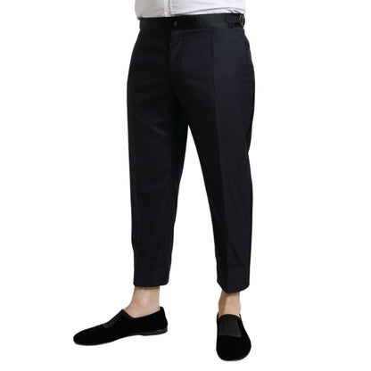 Dolce & Gabbana Blue Wool Cropped Tapered Pants