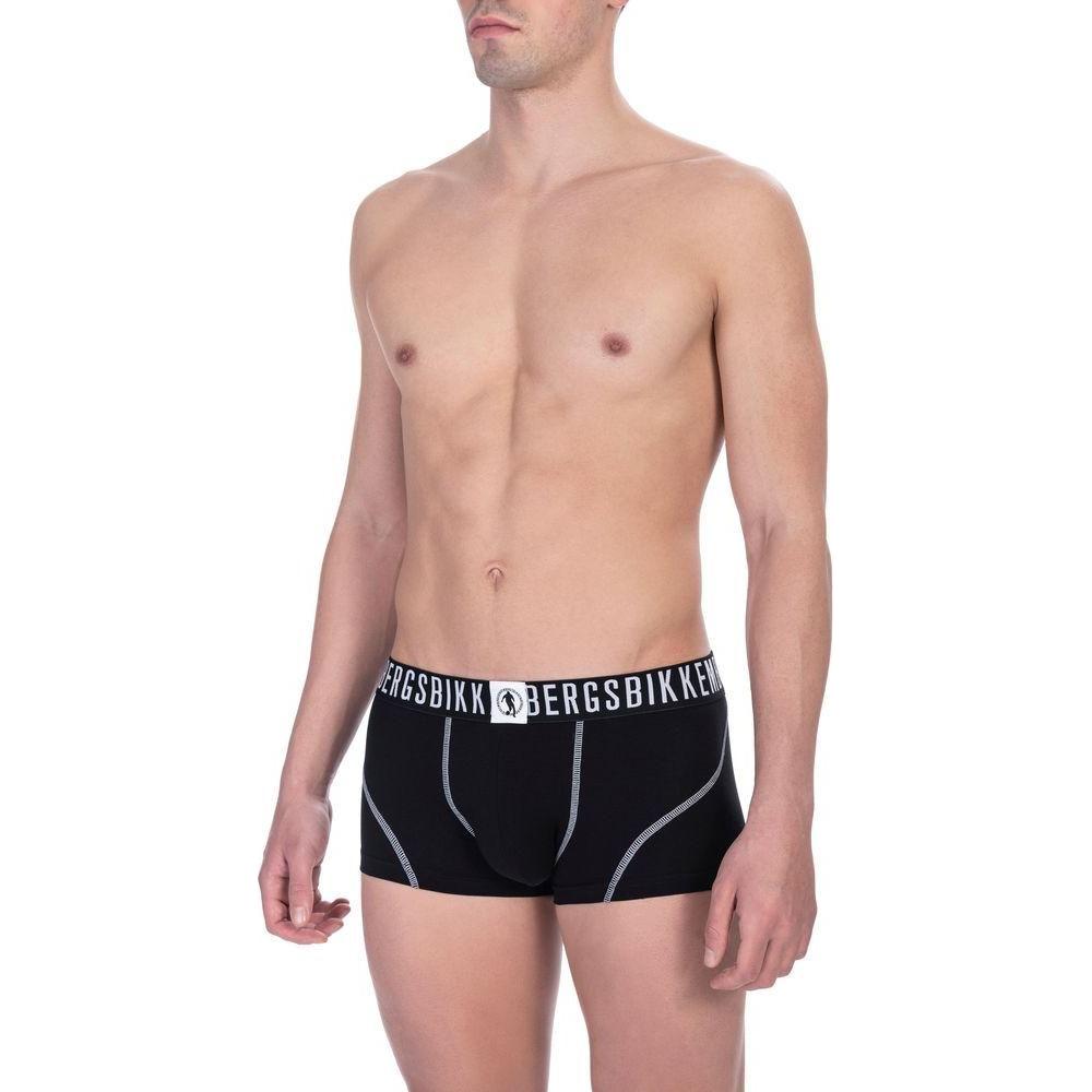 Bikkembergs Black Cotton Men Trunk Pack MAN UNDERWEAR Bikkembergs