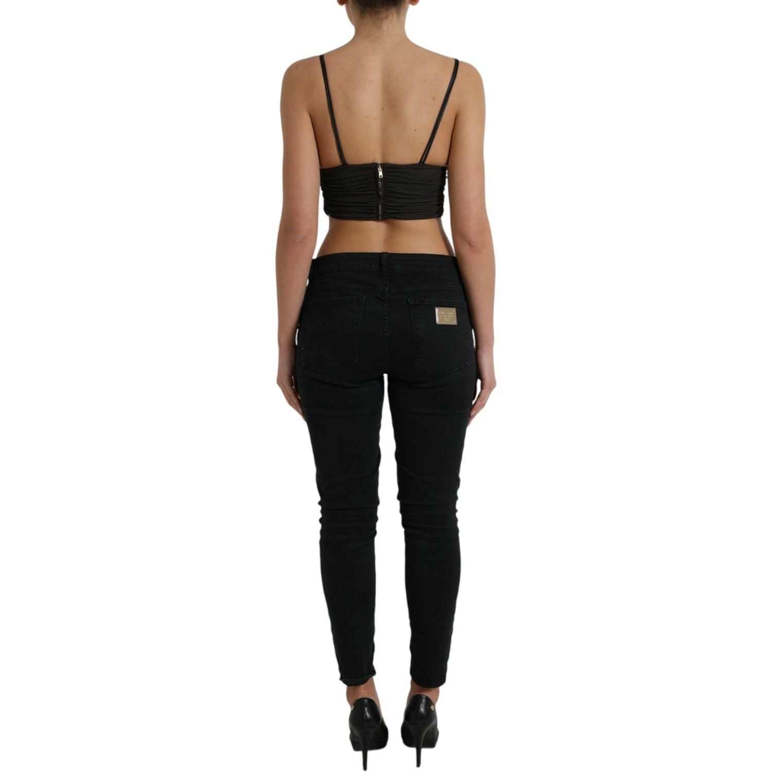 بلوزة قصيرة أنيقة بدون أكمام من دولتشي آند غابانا