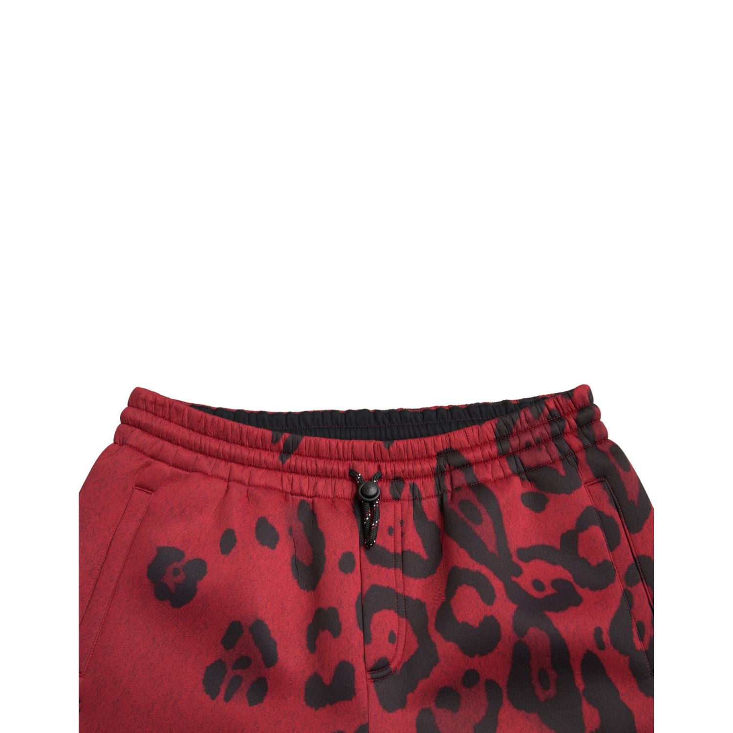 بنطال رياضي أنيق بطبعة جلد النمر من دولتشي آند غابانا باللونين الأحمر والأسود