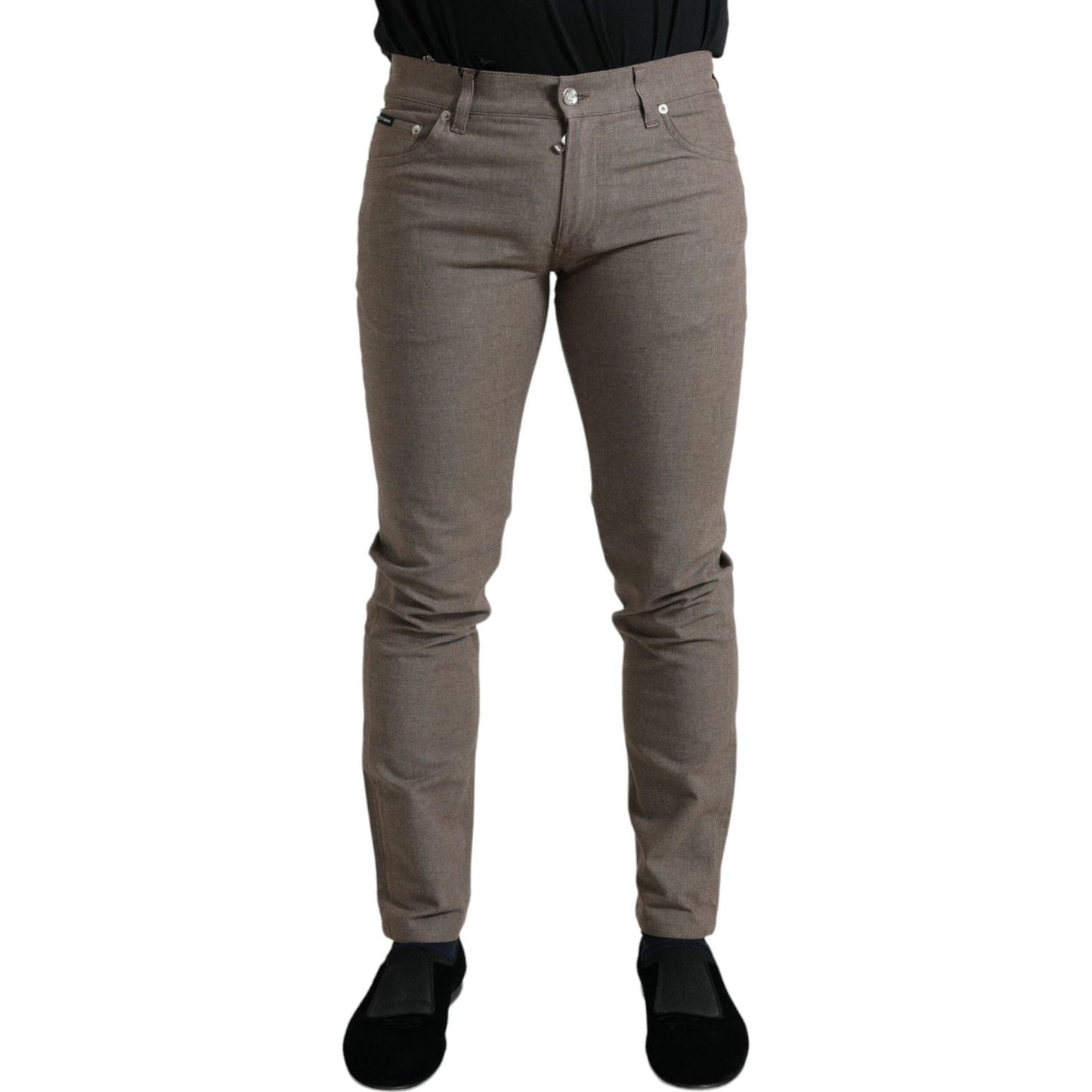 Dolce & Gabbana Brown Cotton Stretch Skinny Men Pants 1728,67345645728,Brown,Clothing,Dolce & Gabbana,IT48 | M,IT50 | L,IT56 | XL,IT58 | XXL,Jeans & Pants - Men - Clothing,Material: 98% Cotton 2% Elastane,Men,Men - Clothing,New with tags,Pants - Clothing,