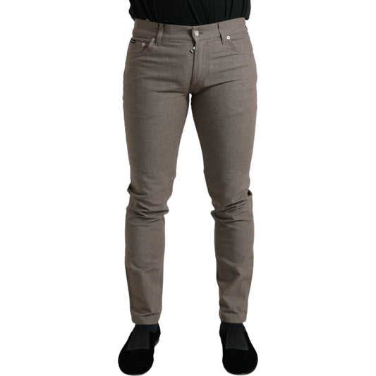 Dolce & Gabbana Brown Cotton Stretch Skinny Men Pants 1728,67345645728,Brown,Clothing,Dolce & Gabbana,IT48 | M,IT50 | L,IT56 | XL,IT58 | XXL,Jeans & Pants - Men - Clothing,Material: 98% Cotton 2% Elastane,Men,Men - Clothing,New with tags,Pants - Clothing,