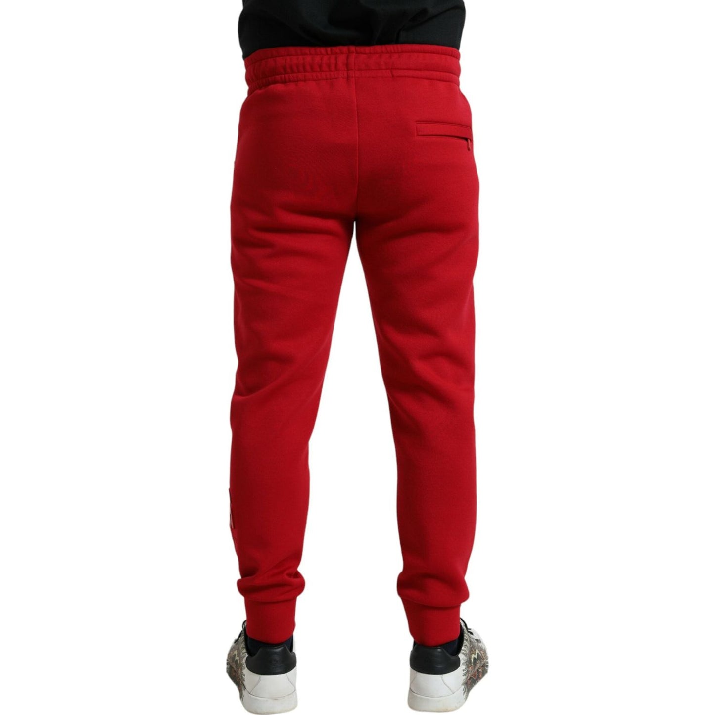 Dolce & Gabbana Sizzling Red Cotton Blend Jogger Pants Dolce & Gabbana