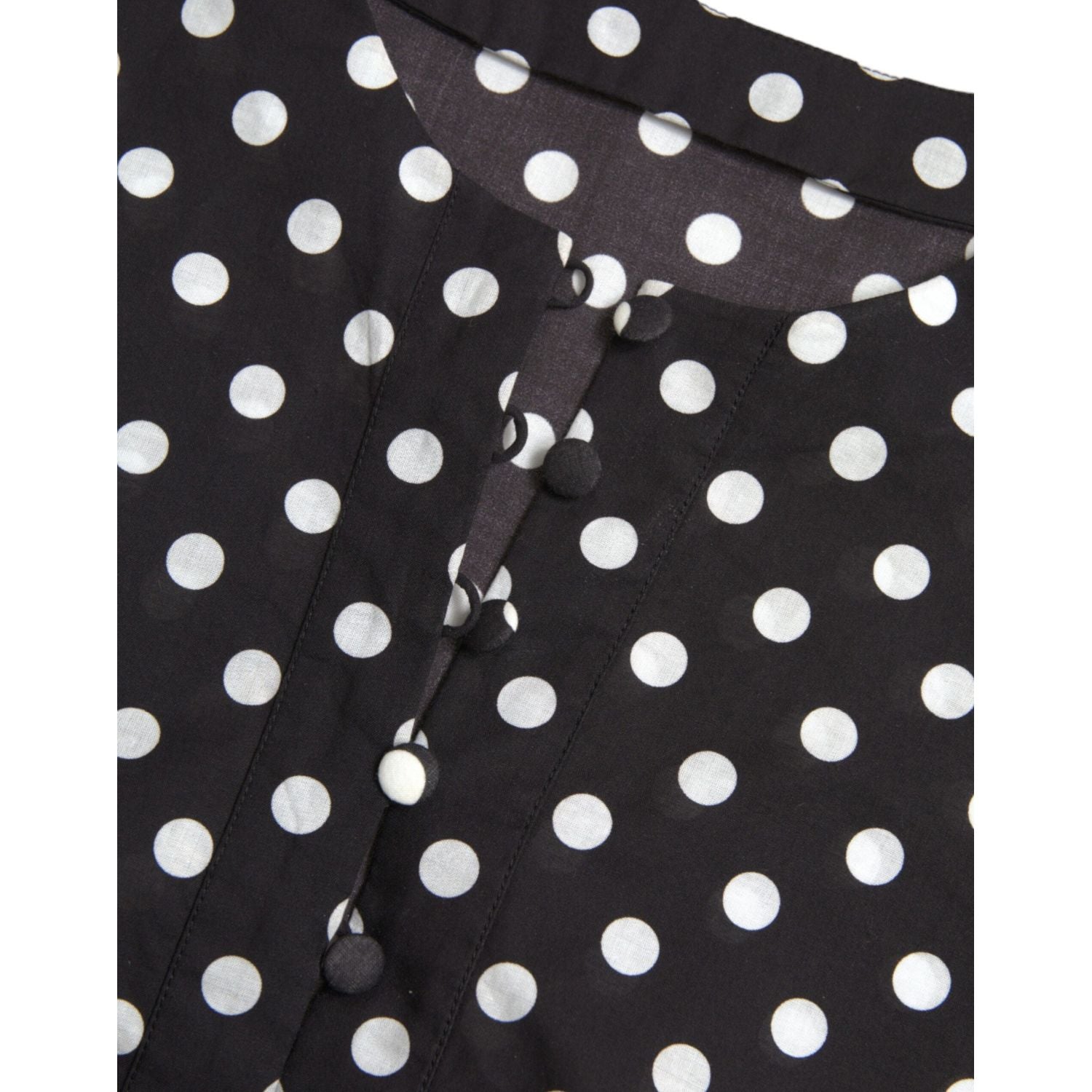 Dolce & Gabbana Black White Polka Dot Nylon Shift Mini Dress