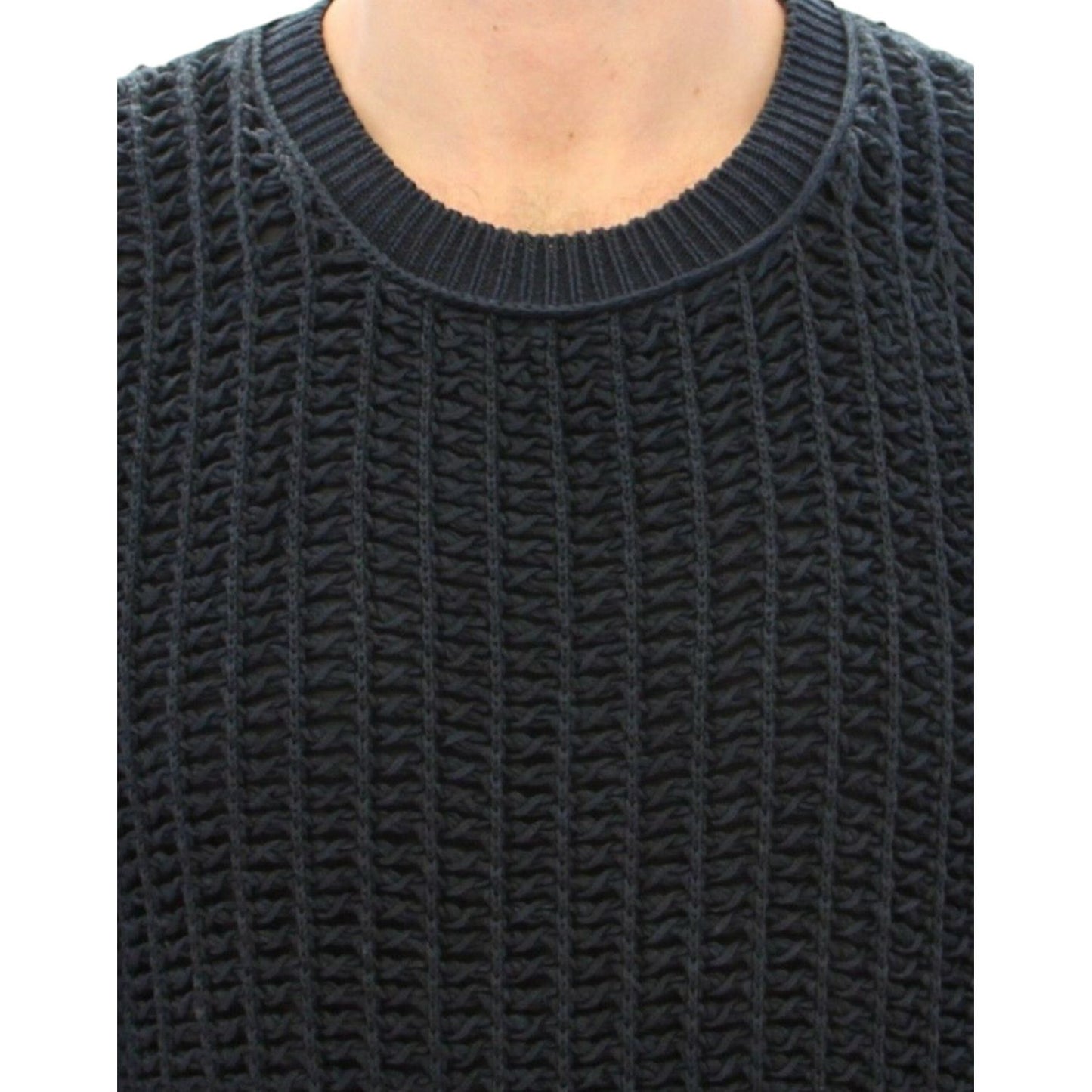Dolce & Gabbana Blue Runway Netz Pullover Netted Sweater