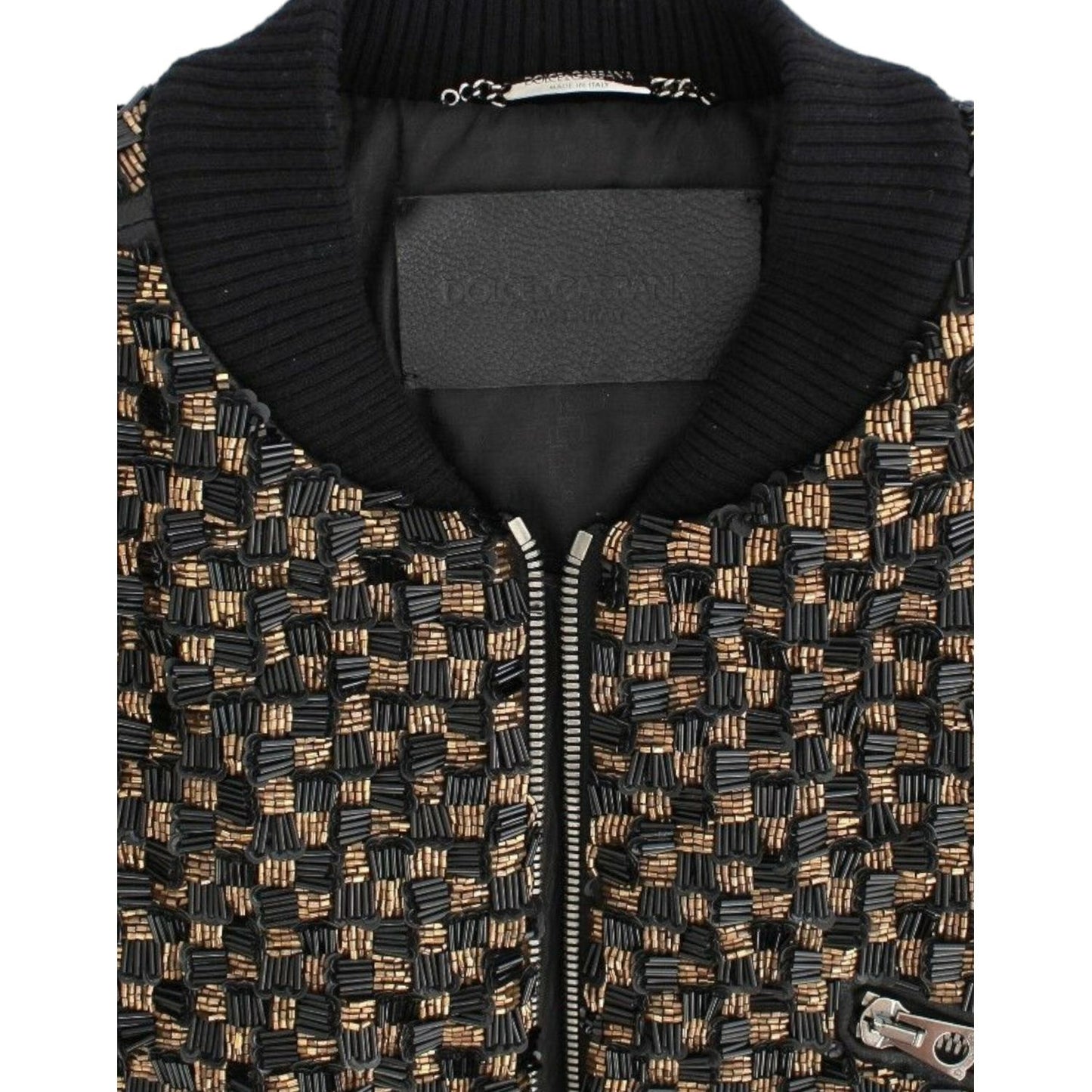 Dolce & Gabbana Elegant Black Sequined Designer Jacket Coats & Jackets Dolce & Gabbana