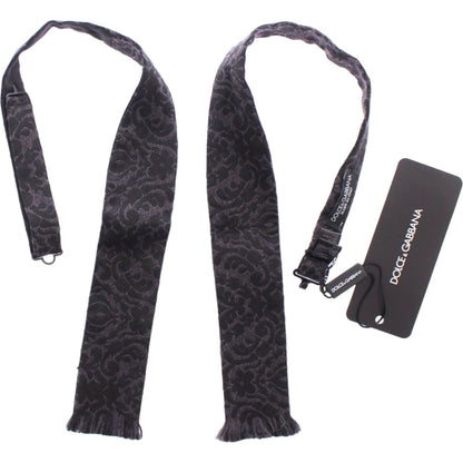 Dolce & Gabbana Gray Black Wool Bow Tie 1728,40% Wool,67345645728,Accessories,Bowties - Ties and Formal Accessories - Accessories,Dolce & Gabbana,Gray,Material: 60% Silk,Men,Men - Accessories,New with tags,Ties & Bowties - Men - Accessories,Ties and Forma