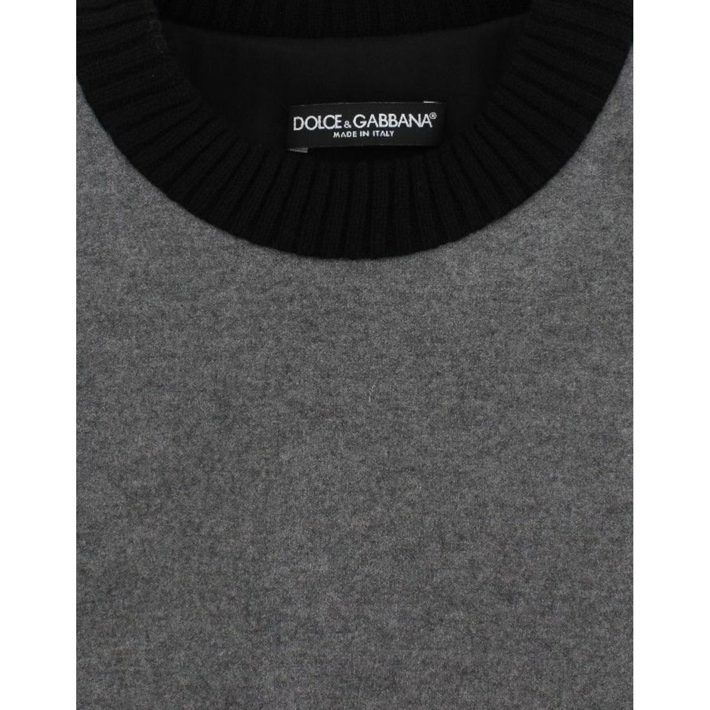 Dolce & Gabbana Gray Black Lace Wool Cashmere Sweater