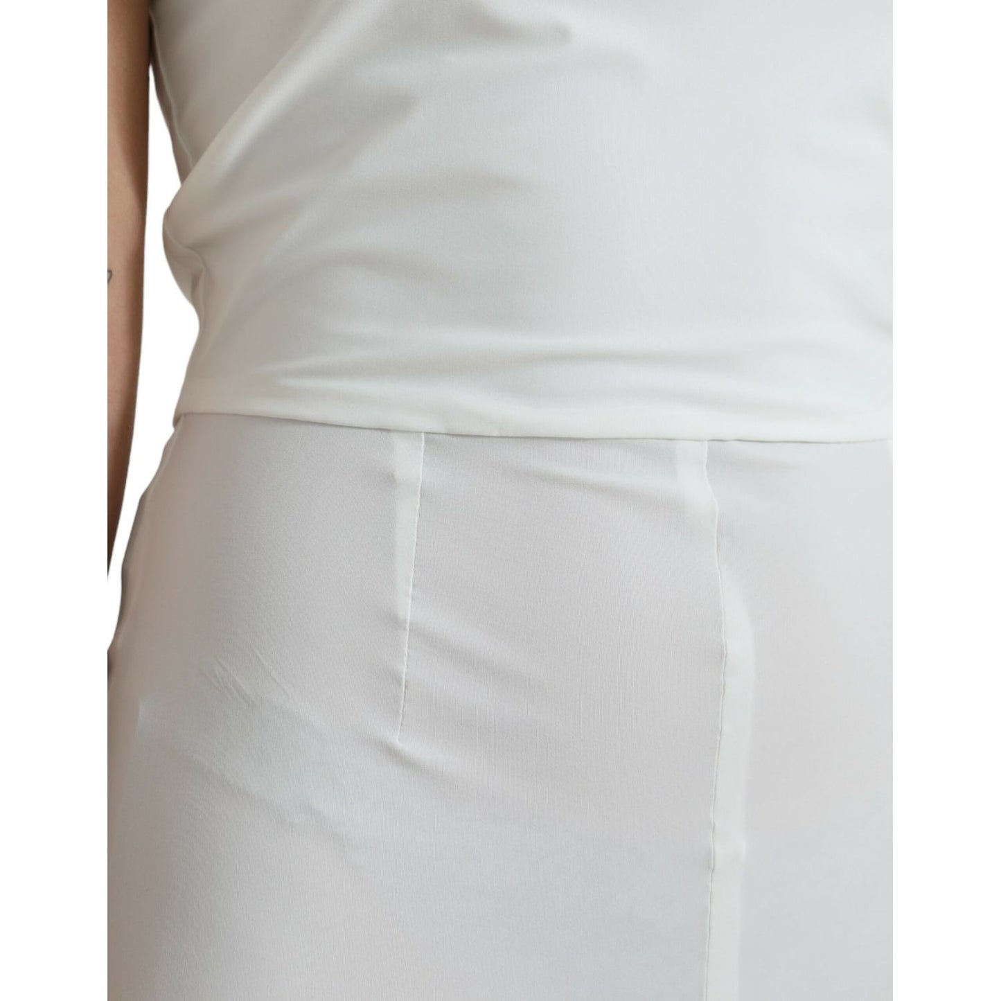 Dolce & Gabbana White Nylon Strapless Bodycon Jumpsuit Dress