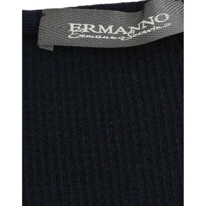 Ermanno Scervino Blue Knitted Wool Stretch Sweater Top Ermanno Scervino