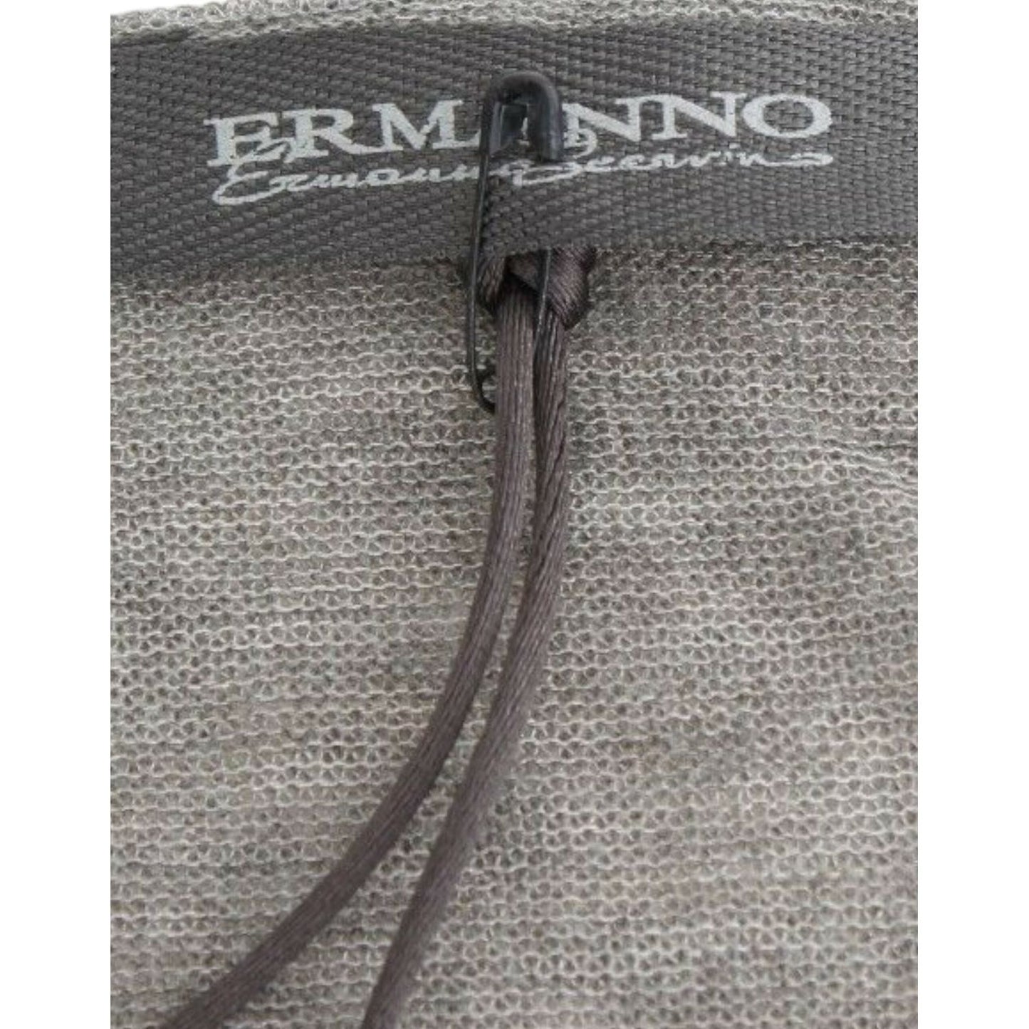 Ermanno Scervino Elegant Gray Wool Blend Deep V-neck Sweater Ermanno Scervino