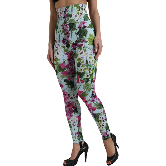 Dolce & Gabbana Elegant Floral High-Rise Leggings Pants Dolce & Gabbana