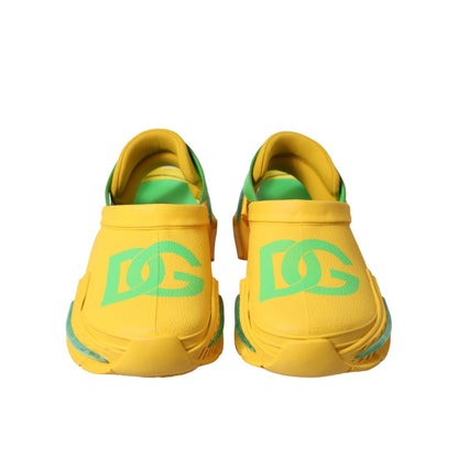 Dolce & Gabbana Yellow Green Rubber Clogs Men Slippers Men Shoes