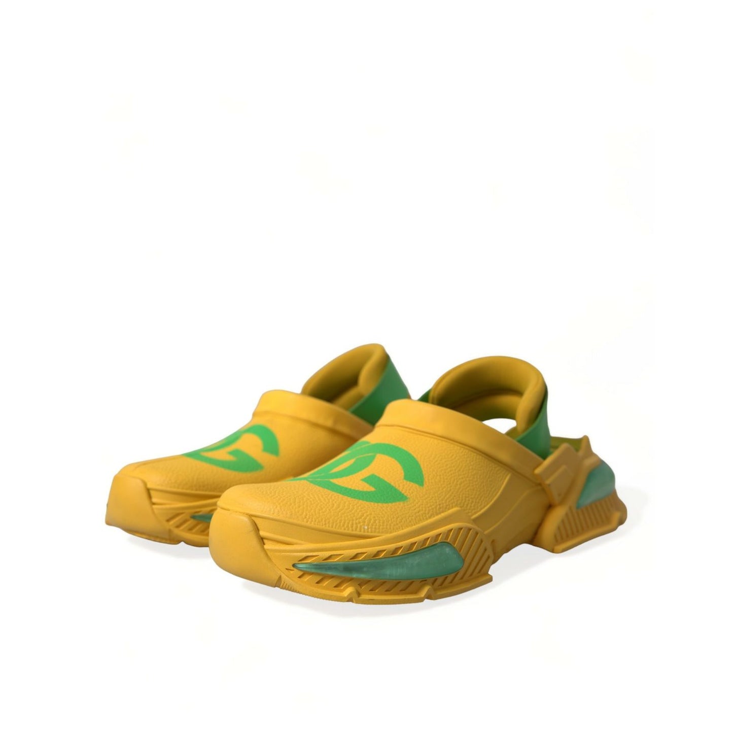 Dolce & Gabbana Yellow Green Rubber Clogs Men Slippers Men Shoes