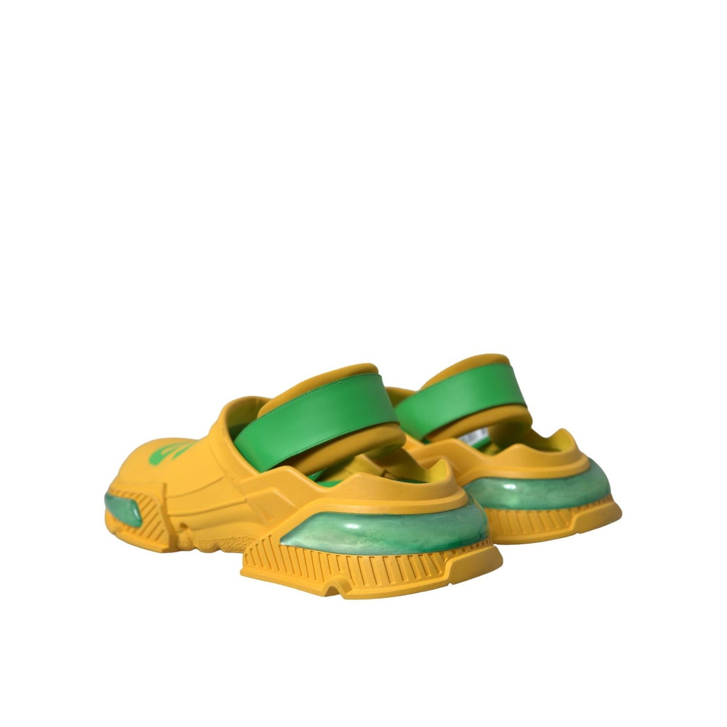 Dolce & Gabbana Yellow Green Rubber Clogs Men Slippers Men Shoes