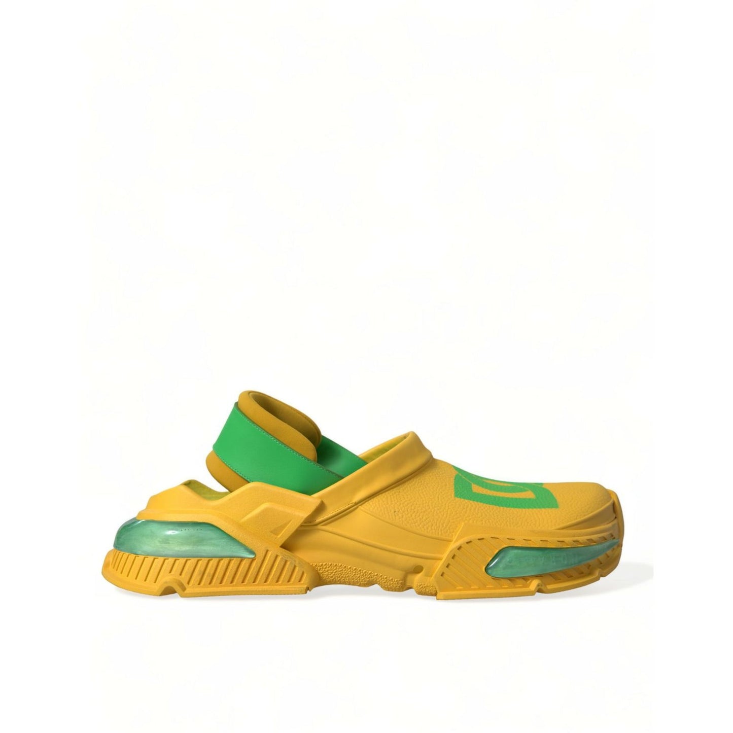 Dolce & Gabbana Yellow Green Rubber Clogs Men Slippers Men Shoes