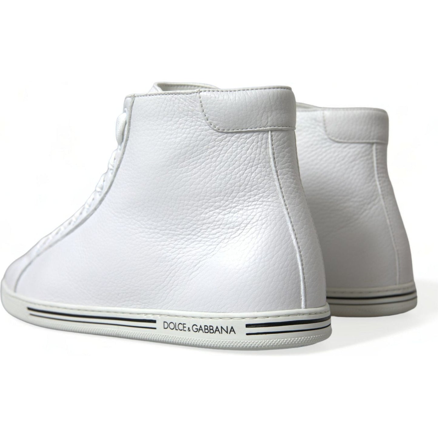 Dolce & Gabbana Elegant White Leather High Top Sneakers Dolce & Gabbana