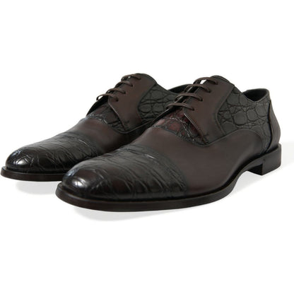 Dolce & Gabbana Brown Exotic Leather Formal Men Dress Shoes